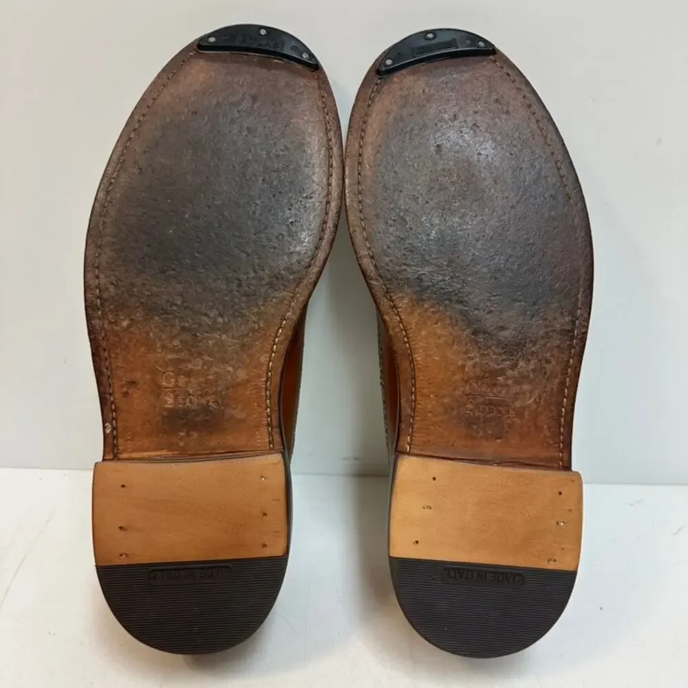 NEW HEELS Grant Stone Longwing Derby Brogue Longwing Chestnut Calf 8.5 D